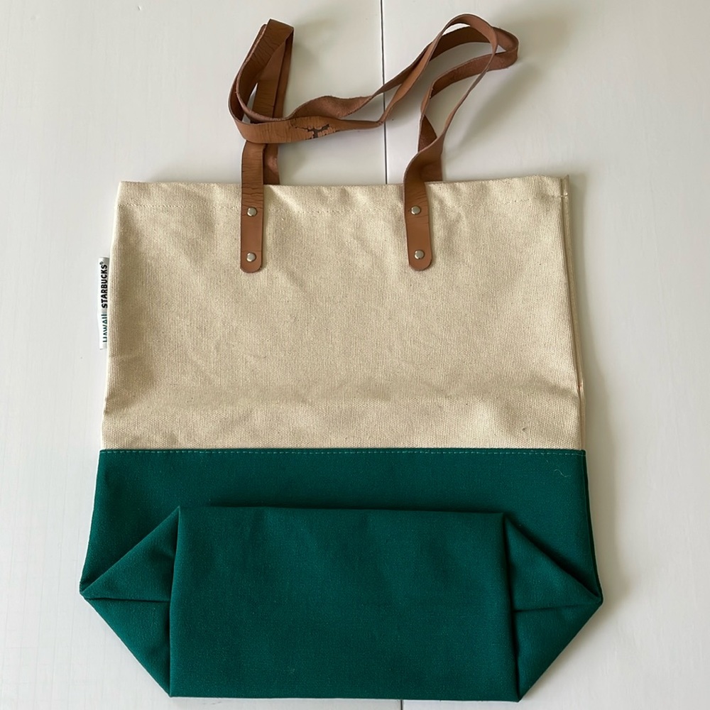 Starbucks Hawaii Collection Canvas and Leather Tote Bag